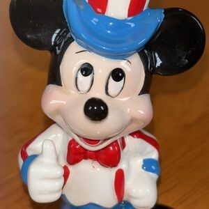 Disney Mickey Mouse Japan Vintage Porcelain Figurine Uncle Sam 4 in.